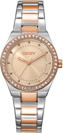 DKNY Essential Glitz Bracelet Watch, 30mm in Rose Gold at Nordstrom