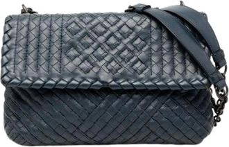 Bottega Veneta Pre-owned Cross Body Bags, female, Blue, Size: ONE SIZE Pre-owned Olimpia Shoulder Bag