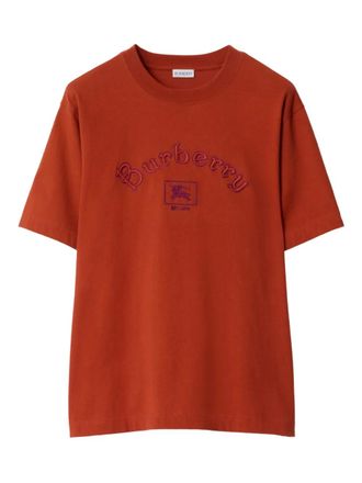 Burberry equestrian-print logo T-shirt - men - Cotton - S - Orange