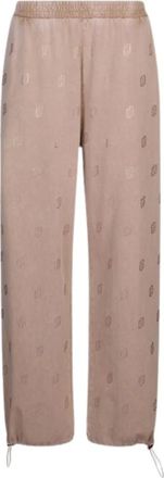 Liu Jo Pantalone in jersey d&eacute;lav&eacute; con strass - female - Liu Jo - Sweatpants - Beige - XL - Trousers