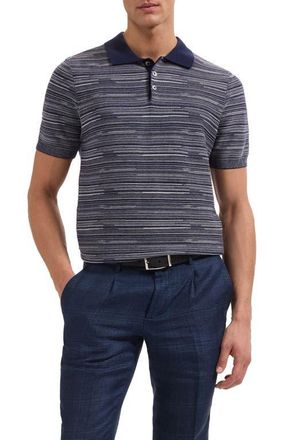 Bugatchi Space Dye Polo Sweater in Navy at Nordstrom, Size Xx-Large