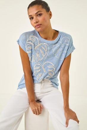 Roman Textured Leaf T-Shirt