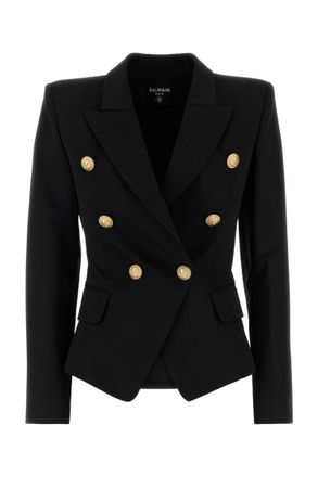 Balmain Black double-breasted fitted Blazer