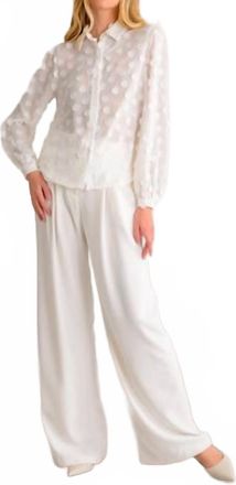 Lavender Brown Violet Top In Ivory