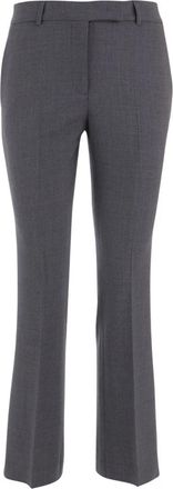 Ql2 Quelledue Nellie 95 Stretch Wool-Blend Pants - Dames - Straight fit broeken - Grijs - XL - Wol - Broeken