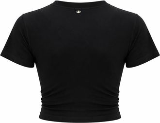 Paco Rabanne Cropped Cotton T-Shirt - Black