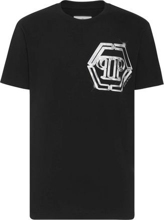 Philipp Plein T-Shirt Ronde Hals SS PP Glass - Heren - T-shirts - Zwart - 3XL - Katoen - Tops