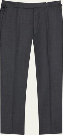Tom Ford Mens Wool Sharkskin Flat-Front Pants