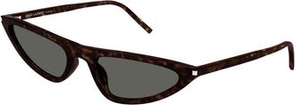 Saint Laurent Havana/Grey Zonnebril SL 703 - Dames - Zonnebrillen - Bruin - 55 MM - Accessoires