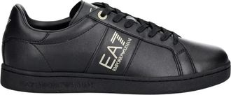 Emporio Armani Classic Leather Sneakers - Heren - Sneakers - Zwart - 40 2/3 EU - Leer - Schoenen