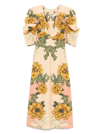 Farm Rio floral-print dress - Neutrals