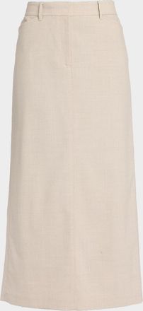 Lafayette 148 New York Stretch Wool Column Trouser Midi Skirt