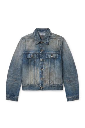 Rick Owens Distressed Denim Trucker Jacket