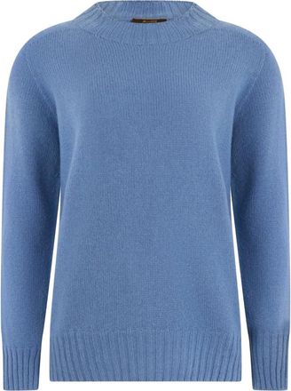 Moorer Cembra Trui - Dames - Ronde hals truien - Blauw - XS - Kasjmier - Truien & Vesten