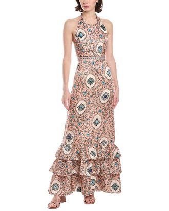 Agua Bendita Agua by Agua Bendita Cofre Linen & Silk-Blend Maxi Dress