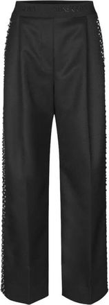 Stine Goya Stijlvolle Wijde Broek - Dames - Wijde Broeken - Zwart - S - Wol - Broeken