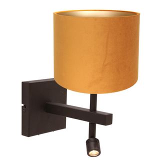 Steinhauer Aplique De Pared - Dorado Negro - Stang - Metal Textil - L&aacute;mpara