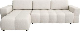 Sia Home Sof&aacute; cama esquinero izquierdo con arc&oacute;n 5 plazas boucl&eacute; crema