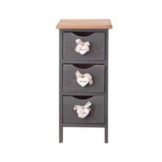Mobili Rebecca Mobili Rebecca - Rebecca Mobili Mesita De Noche Cajonera 3 Cajones Gris Madera Shabby 56x25x25