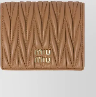 小物 MIU MIU Leather Wallet Miu Miu Matelasse Nappa Leather Wallet Black in Leather - US