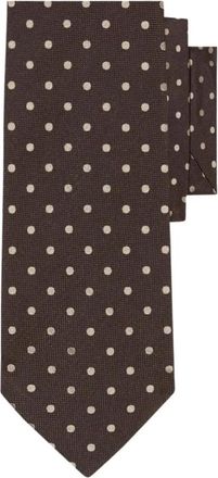 Brooks Brothers Polka Dot Zijden Stropdas - Heren - Accessoires - Bruin - Maat: ONE Size Zijde