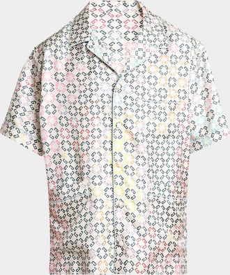 Givenchy Mens Multicolor Monogram Pajama Shirt