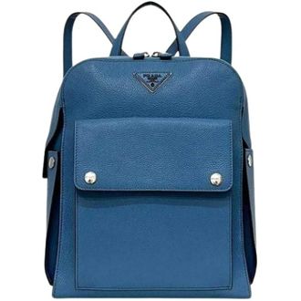 Prada Vintage, unisex, Blauw, ONE Size, Leer, Pre-owned Vintage Rugzak