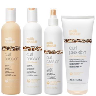 milk_shake Womens Curl Passion Set: Shampoo 300ml, Conditioner Leave-In and Perfectionist 200ml - Apple - One Size