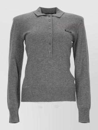 Rotate merino cashmere polo knitwear collared design