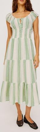 Rails Daria Stripe Smocked Waist Midi Dress in Margarita Stripe at Nordstrom, Size Xx-Large