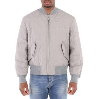 Ferragamo Rhinoceros Quilted Gancini Blouson Jacket In Grey