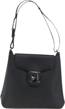 Ferragamo Pre-owned Cross Body Bags, female, Black, Size: ONE SIZE Pre-owned Leather Cross Body Bag