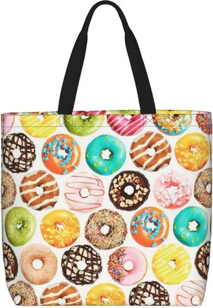 Generic Women Handbag Colorful Donut Ladies Shopping Shoulder Bag Reusable Fashion Ladies Purse, For Christmas, Work, Birthday, Graduation, Swim