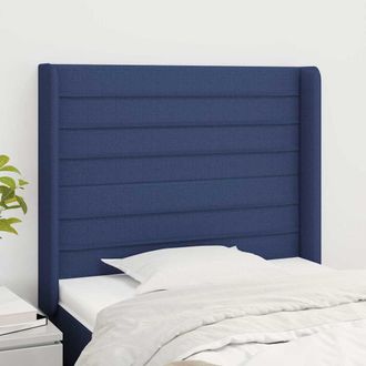vidaXL Vidaxl Cabecero Con Orejas De Tela Azul 93x16x118/128 Cm