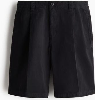 H&M Relaxed Fit Cotton Chino Shorts in Black at Nordstrom, Size X-Large