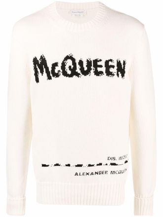 Alexander McQueen Intarsia trui - Beige