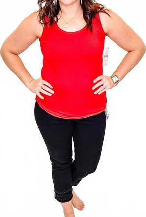 Multiples Cotton Spandex Layering Tank Top In Poppy