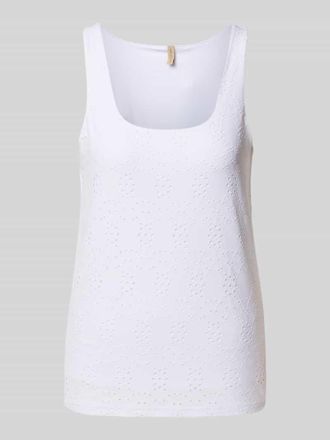 Soyaconcept Top mit Lochstickerei Modell INGELA in Weiss, Gr&ouml;&szlig;e M