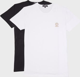Versace Mens 2-Pack Cotton Logo T-Shirts