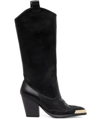 Versace Jeans Couture 80mm pointed-toe detail boots - Black