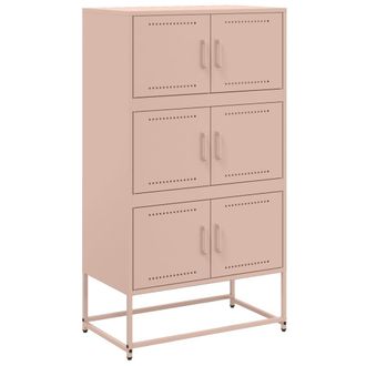 vidaXL Aparador De Acero Rosa 68,5x38,5x123,5 Cm Vidaxl