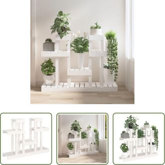 vidaXL Porta piante - Supporto per Piante Bianco 104,5x25x77,5 cm in Massello di Pino