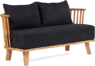 Bazar Bizar Sof&aacute; de madera de teca marr&oacute;n y negro 140x68x70cm