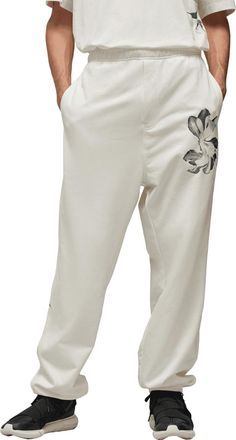 Yohji Yamamoto Unisex Y-3 Graphic French Terry Joggers in Off White