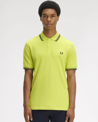 Fred Perry Mens Signature Polo Shirt in Lime Green Cotton - Size X-Large