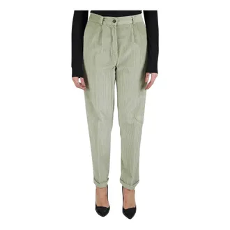 Kiton Slim-fit Trousers, female, Green, Size: 2XL Velvet Pants