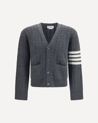 Thom Browne Maglione con scollo a V con ricamo Anchor sul retro Man 4