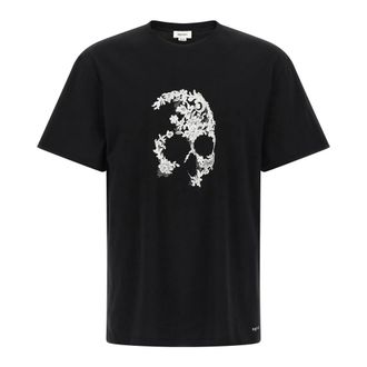 Alexander McQueen Lace Skull T-shirt - male - Alexander McQueen - T-Shirts - Black - 2XL - Tops