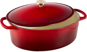 Best Choice Products Oval 7.5 Quart Cast-Iron Dutch Oven, Heavy-Duty w/ Enamel, Side Handles