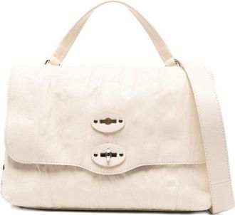 Zanellato Structured Lamb Leather Handbag With Silver-Tone Clasp